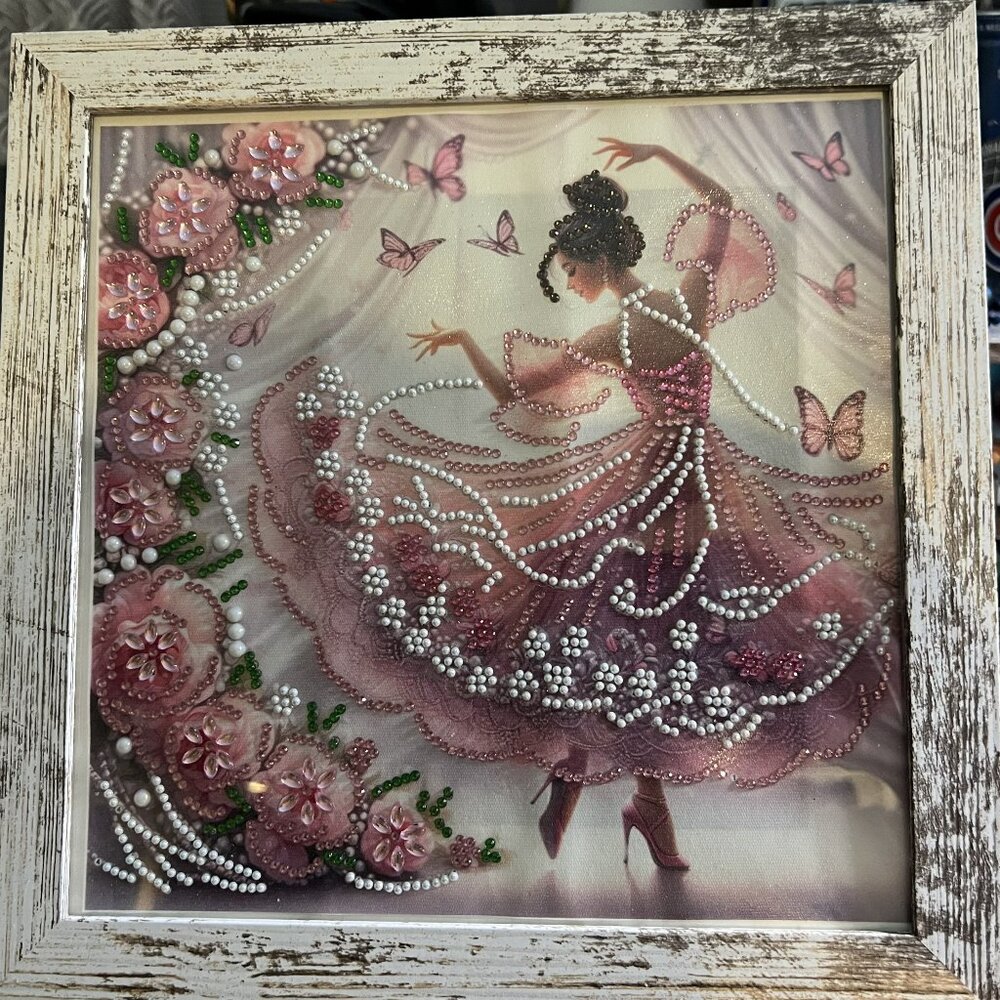Handmade Diamond Dotz Art – Elegant Ballerina in Pink Dress